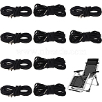4pcs 2 Sizes Polyester Elastic Cords with Metal Cord End, Round, Black, 5.5mm, 2pcs/size(OCOR-WH0063-116)