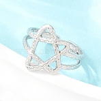 304 Stainless Steel Cuff Open Rings for Women, Star, Stainless Steel Color, 15.5mm, US Size 7 1/4(17.5mm)(RJEW-A102-04P)