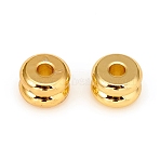 Long-Lasting Plated Brass Spacer Beads, Cadmium Free & Lead Free, Grooved Beads, Cadmium Free & Lead Free, Column, Real 18K Gold Plated, 6x3mm, Hole: 1.8mm(X-KK-D160-21G)