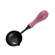 Alloy Sealing Wax Spoons, with ABS Handle, Stamp Heating Tool, Pale Violet Red, 102x34.6mm(PW-WG30812-02)