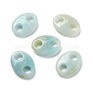 Natural Amazonite Connector Charms, Pig Nose, 25x18x6.5mm, Hole: 6mm(G-P467-01F)