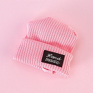 Handmade Wool Woven Doll Hat, Doll Making Supplies, Pink, 50x50mm(PW-WG32536-05)