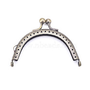 Iron Purse Frame Kiss Clasp Lock, for DIY Coin Bag Handle Sewing Craft, Antique Bronze, 61x87x11mm(X-FIND-WH0052-91A)