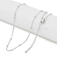 Brass Satellite Chains Necklaces, Platinum, 16.93 inch(430mm)(NJEW-U008-04P)