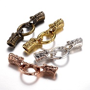 Alloy Spring Gate Rings, O Rings, with Cord Ends, Dragon, Mixed Color, 6 Gauge, 70mm(PALLOY-P105-07)