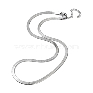 304 Stainless Steel Herringbone Chain Necklaces, Stainless Steel Color, 17.72~18.50 inch(45~47cm)(NJEW-P282-07P)