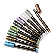 Metallic Markers Paints Pens, Graffiti Multicolor Highlighter Signature Pen, Mixed Color, 141x12~17mm, 10 colors, 1pc/color, 10pcs(AJEW-X0009-07)