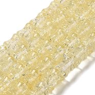 Transparent Crackle Glass Beads Strands, Bamboo Joint, Light Khaki, 8x10.5mm, Hole: 1.7mm, about 38pcs/strand, 15.35''(39cm)(GLAA-D025-01D)