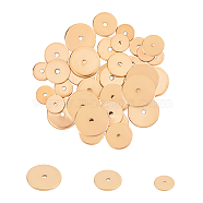 PVD Vacuum Plating 304 Stainless Steel Spacer Beads, Disc, Golden, 6~10x0.7~0.8mm, Hole: 1.1~1.2mm, 36pcs/box(STAS-UN0011-35G)