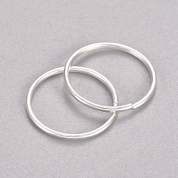 Iron Open Jump Rings, Hair Braid Rings, Dreadlocks Loop, for Women Girls, Silver Color Plated 14.5x0.9mm, Inner Diameter: 13mm(IFIN-WH0051-90S)