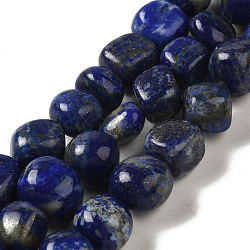Natural Lapis Lazuli Beads Strands, Nuggets, Tumbled Stone, 8.5~11.5x8~11x8~10mm, Hole: 1.1mm, about 36~42pcs/strand, 15.55~15.94''(39.5~40.5cm)(G-B078-D09-02)