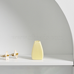 Mini Ceramic Floral Vases for Home Decor, Small Flower Bud Vases for Centerpiece, Trapezoid, Lemon Chiffon, 50x77mm, Hole: 15~25mm(BOTT-PW0002-100C)