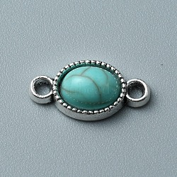 Opaque Resin Pendants, Imitation Gemstone, Half Round Charms, with Alloy Findings, Antique Silver, 16.5x8.5x4.5mm, Hole: 1.6mm(RESI-TAC0010-81C)