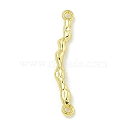 Alloy Connector Charms, Textured Wavy Bar Links, Golden, 37.5x6x3.5mm, Hole: 1.9mm(PALLOY-F310-04G-02)