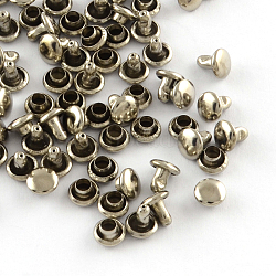 Iron Flat Wooden Box Pull Handle Knobs, Platinum, 5x5mm, Pin: 2mm, 5x3mm, Hole: 2mm, about 10000sets/bag(IFIN-R203-72P)