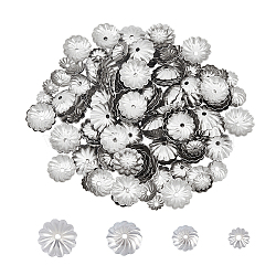 304 Stainless Steel Bead Caps, Flower, Multi-Petal, Stainless Steel Color, 240pcs/box(STAS-UN0015-06P)