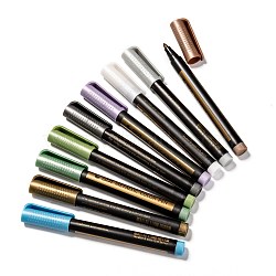 Metallic Markers Paints Pens, Graffiti Multicolor Highlighter Signature Pen, Mixed Color, 141x12~17mm, 10 colors, 1pc/color, 10pcs(AJEW-X0009-07)