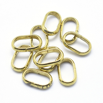 Brass Linking Rings, Oval, Lead Free & Cadmium Free & Nickel Free, Unplated, 10x6x2mm, Inner Diameter: 4x8mm
