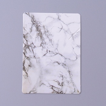 Cardboard Necklace Display Cards, Rectangle with Marble Pattern, White, 6.95x5x0.05cm