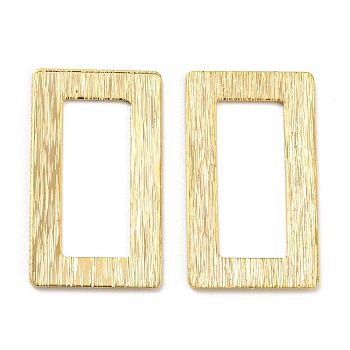 Eco-friendly Rack Plating Brass Linking Rings, Cadmium Free & Lead Free, Long-Lasting Plated, Rectangle, Real 24K Gold Plated, 22x13x0.5mm, Inner Diameter: 16x7mm