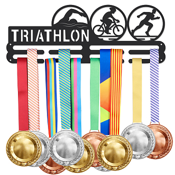 Iron Medal Hanger Holder Display Wall Rack, with Screws, Triathlon, Bicycle, 150x400mm