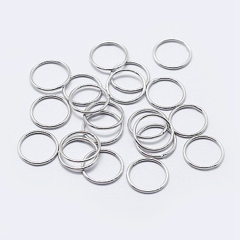 Sterling Silver Closed Jump Rings, Round, Platinum, 20 Gauge, 5x0.8mm, Inner Diameter: 3mm, about 147pcs/10g
