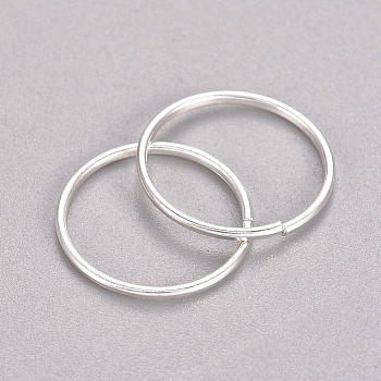 Iron Open Jump Rings, Hair Braid Rings, Dreadlocks Loop, for Women Girls, Silver Color Plated 14.5x0.9mm, Inner Diameter: 13mm