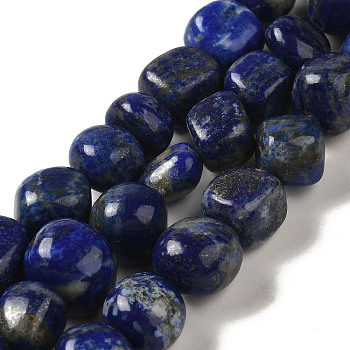 Natural Lapis Lazuli Beads Strands, Nuggets, Tumbled Stone, 8.5~11.5x8~11x8~10mm, Hole: 1.1mm, about 36~42pcs/strand, 15.55~15.94''(39.5~40.5cm)