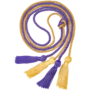 2Pcs 2 Colors Polyester Doctoral Cap Graduation Tassel Pendant Hanging, Mixed Color, 1634mm, 1pc/color
