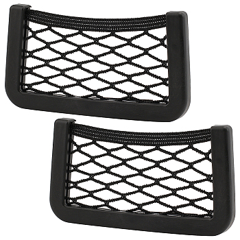 Adhesive Back Plastic Car Storage Net, Universal Car Interior Accessories, Black, 79x147x11mm