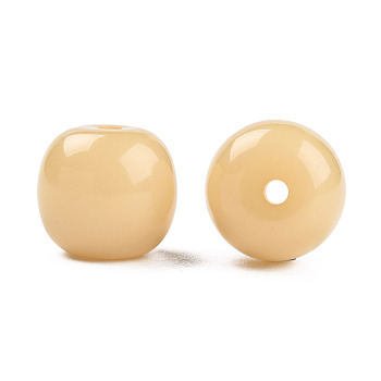 Opaque Resin Beads, Barrel, Wheat, 12x11mm, Hole: 1.6~1.8mm