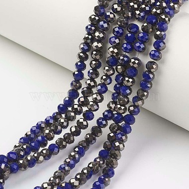 Prussian Blue Rondelle Glass Beads
