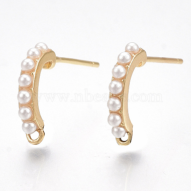 Real Gold Plated White Brass Stud Earrings