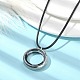 Blank Alloy Photo Frame Living Memory Floating Locket Pendants with Imitation Leather Cord Necklaces(NJEW-JN04517)-2