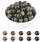 Natural Labradorite Round Beads Strands, 8~8.5mm, Hole: 1mm, about 47pcs/strand, 15.5 inch, 2strands/box(G-AR0002-48)