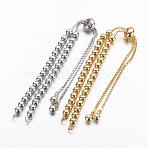 Brass Chain Bracelet Making, Slider Bracelets Making, Cadmium Free & Nickel Free & Lead Free, Mixed Color, 9 inch(230mm), Hole: 1.5mm(KK-G291-02-NR)