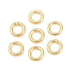 Brass Closed Jump Rings, Round, Real 18K Gold Plated, 20 Gauge, 4x0.8mm, Inner Diameter: 2.5mm, about 50pcs/set(KK-D257-01G-06)