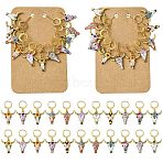 Cattle Alloy Enamel Pendant Locking Stitch Markers, 304 Stainless Steel Leverback Earring Findings, Mixed Color, 36mm, 11pcs/bag, 2 bags/set(HJEW-CJ00032)