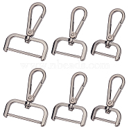WADORN 6Pcs 3 Styles Alloy Swivel Lobster Claw Clasps, with Iron Screws Swivel Snap Hook, for Bag Making, Gunmetal, 57.5~63.5x34.5~48.5x8mm, Hole: 27~27.5x11.5mm, 2pcs/style(FIND-WR0006-02B)