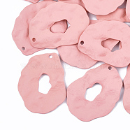 Spray Painted Iron Pendants, Light Coral, 44x34x2mm, Hole: 1mm(IFIN-S704-15B)