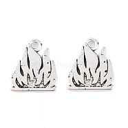 Flame Tibetan Style Alloy Pendants, Campfire, Lead Free & Cadmium Free, Antique Silver, 18x15.5x2mm, Hole: 2mm(X-TIBEP-S295-40AS-RS)