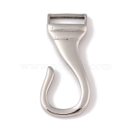 Non-Tarnish 304 Stainless Steel Hook Clasps, Fish Hook Charms, For Leather Cord Bracelets Making, Hook, Polished, Stainless Steel Color, 36.5x16.5x3.5mm, Hole: 1.5x3mm(STAS-C109-02P)