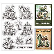 Custom Summer Theme PVC Plastic Clear Stamps, for DIY Scrapbooking, Photo Album Decorative, Cards Making, Cactus, 160x110mm(DIY-WH0631-0034)