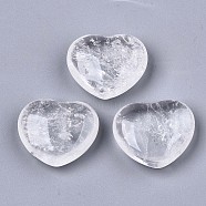 Natural Quartz Crystal Heart Love Stone, Pocket Palm Stone for Reiki Balancing, 20x23x10mm(X-G-N0326-56J)