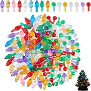 CHGCRAFT 300Pcs 2 Style Plastic Twist Light Ornaments, Replacement Lights Bulb for Ceramic Christmas Tree, Flame Shape & Faceted Globe, Mixed Color, 19.5~27x9~10mm(DIY-CA0004-58)