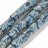 Handmade Polymer Clay Beads Strand, Column, Marine Blue, 6~7.5x5.5~7mm, Hole: 1.7~2.3mm, about 54~65pcs/strand, 15.83~16.69''(40.2~42.4cm)(CLAY-Z002-01J)