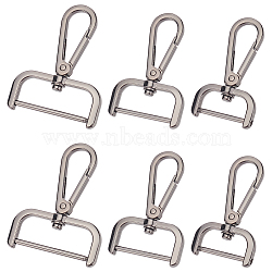 WADORN 6Pcs 3 Styles Alloy Swivel Lobster Claw Clasps, with Iron Screws Swivel Snap Hook, for Bag Making, Gunmetal, 57.5~63.5x34.5~48.5x8mm, Hole: 27~27.5x11.5mm, 2pcs/style(FIND-WR0006-02B)