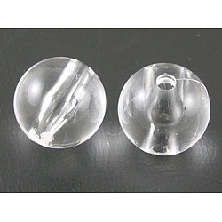 Transparent acrylic beads, Round, White, about 8mm in diameter, hole:1.5mm(X-PL526_8MM)