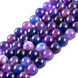 Natural Malaysia Jade Beads Strands, Round, Dyed, Blue Violet, 8mm, Hole: 1mm, about 48pcs/strand, 15 inch(G-A146-8mm-C10)