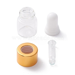 Empty Glass Dropper Bottles, for Essential Oils Aromatherapy Lab Chemicals, Clear, 3.8x1.6cm, Capacity: 1ml(MRMJ-XCP0001-09)